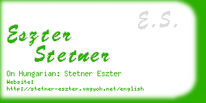 eszter stetner business card